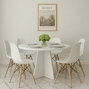 Moka Park AVM Barberon Yuvarlak Modern Dekoratif Yemek Masası Mutfak Masası