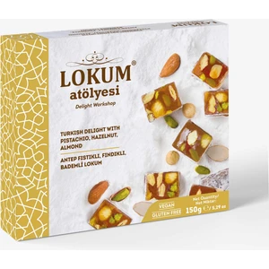 Lokum Atölyesi Antep Fıstıklı, Fındıklı, Bademli Lokum 150 gr