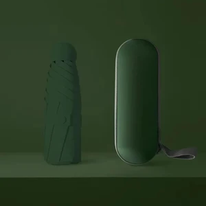 Özel Kılıflı UV korumalı Portatif Kapsül Şemsiye - Koyu Yeşil
