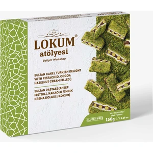 Lokum Atölyesi Sultan Pastası (Antep Fıstıklı, Kakaolu Fındık Krema Dolgulu Lokum) 150g