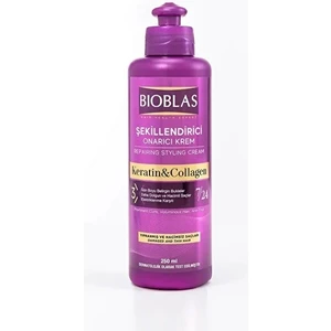 Onarıcı Şekillendirici Krem - Keratin ve Kolajen İçeren, 250 ml - Yıpranmış ve Hacimsiz Saçlar İçin Gün Boyu Belirgin Bukleler Sağlar