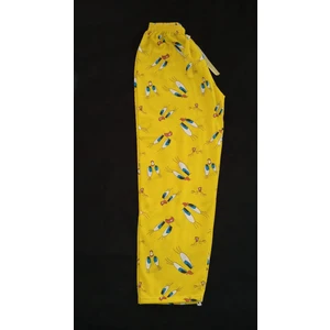 Sarı Kumaş Üzerinde Kuş Desenli Pijama Altı