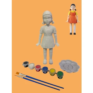 Vitrin XL Squid Game Young Hee Doll Squid Game’in Ikonik Oyuncak Bebeği 3D Figür Boyama Seti-17 cm