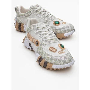 Vero Beyaz Desenli Taşlı Kadın Spor Ayakkabı