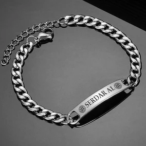 İşte Bu Kişiye Özel İsimli Kararmaz Çelik Bileklik Takım Baskılı