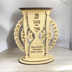 Ahşap Sonsuz Takvim Kum Saati Şekilli Isime Özel Kişiselleştirilebilir