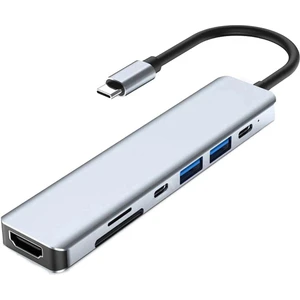 CH-13C Macbook Uyumlu Type-C To 2* USB 3.0 Sd Tf 4K Hd 1080P HDMI Pd Kart Okuyucu Çevirici Hub Adaptör