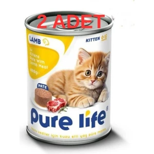 Pure Life Kuzu Etli Pate Yavru Kedi Konserve Mama 2 adet