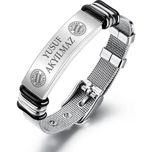 İşte Bu Kişiye Özel İsimli Kararmaz Çelik Bileklik Takım Baskılı