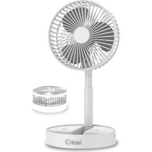 KFAN-7608 Şarjlı Beyaz Ayarlanılabilir Mini Fan Masa Üstü Vantilatörü USB Soğutucu Sessiz El Fanı
