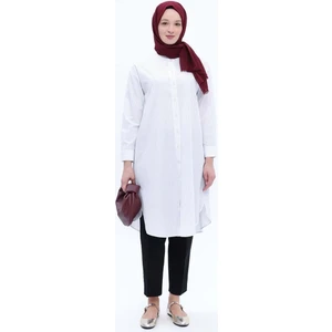 Allday Pamuklu Çizgili Uzun Poplin Gömlek 24DS51253AL0