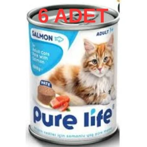 Pure Life Somon Balıklı Pate Kedi Konserve Mama 6adet