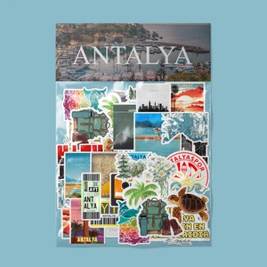 Antalya Sticker Paketi -Bullet Journal - Ajanda - Planner - Defter - Laptop Etiket Çıkartma Çok Renkli 10 x 15 Paket Boyutu 3 x 5 cm  Stickerlar Paket Içeriği 25 Adet Dadi Ramba