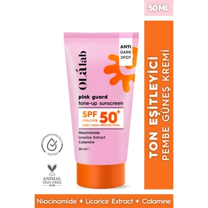 Olalab Aydınlatıcı Ton Eşitleyici Spf 50+ Yüksek Uv Koruma Pembe Yüz Güneş Kremi 50 ml
