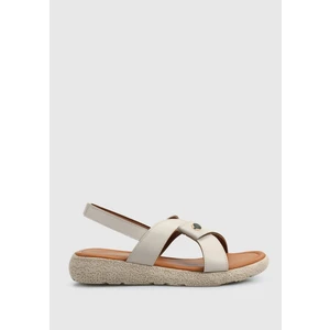 Bej Kadın Düz Sandalet