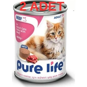Pure Life Sığır Etli Pate Kedi Konserve Mama 400G 2 adet