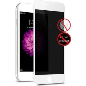 iphone 6 Plus / 6s Plus - Beyaz -Uyumlu Privacy Hayalet Temperli Cam Ekran Koruyucu - Anti Static Hd