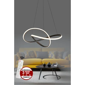 Porto Model Siyah Sarkıt 3 Renk Dimmerlı Kumandalı Salon Mutfak Oturma Yatak Odası Modern LED Avize