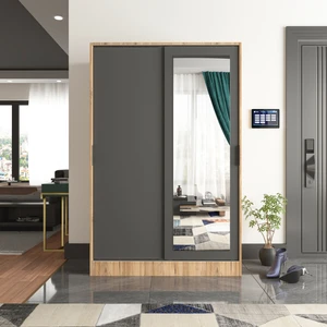 Aura Pine Portmanto Vestiyer Ayakkabılık Aynalı 2 Sürgü Kapaklı
