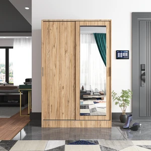 Aura Dual Pine Portmanto Vestiyer Ayakkabılık Aynalı 2 Sürgü Kapaklı