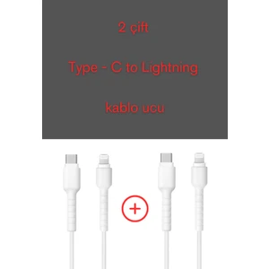 Cleo Cases Tarzını Yansıt 2 Çift Type-C to Lightning Şarj Kablo Ucu Koruyucu
