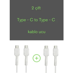 Cleo Cases Tarzını Yansıt 2 Çift Type-C To Type-C Uyumlu Şarj Kablo Ucu Koruyucu