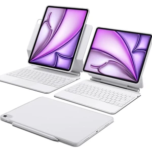 Apple iPad Air 13INÇ M3 Çipli 2025 Uyumlu Magic Uyumlu Touchpad Işıklı Klavyeli Kılıf