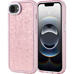 iPhone 16E Kılıf Taşlı Tasarımlı  Noir Kapi Kapak - Pembe