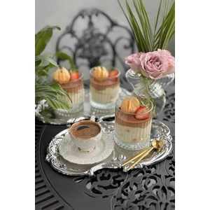 Yaren Style 2 Li Gümüş Paslanmaz Çelik Artnova Servis, Çay, Kahve, Ikramlık ve Çeyizlik Sunum Tepsisi