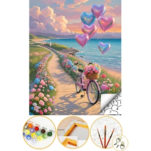 Tale Hobby Sayılarla Boyama Tuval Seti 40x50 cm Manzara Temalı Profesyonel Akrilik Boya ve Fırça