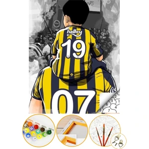 Sayılarla Boyama Numaralı Tuval Seti Fırça Boya Dahil 40X50CM - Sarı Kanarya