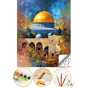 Sayılarla Boyama Numaralı Tuval Seti Fırça Boya Dahil 40X50CM Kudüs