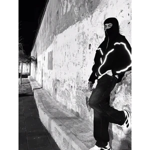 Ninja Reflektörlü Kar Maskeli Oversize Unisex Ceket