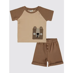 Civil Baby  Erkek Bebek Şortlu Takım 6-18 Ay Kahve