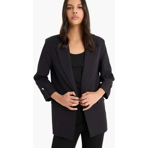 Regular Cepli Apoletli Blazer Siyah Ceket F3694AX25SM