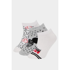 Kız Çocuk Disney Mickey & Minnie 3'lü Pamuklu Patik Çorap E6135A8NS