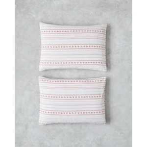 Daisy Stripes Kolay Ütülenir 2'li Yastık Kılıfı 50X70 cm Pembe