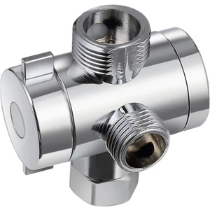 Abs Krom 3 Yollu Yönlendirici Hortum Bağlantı Parçası T Şekilli Adaptör Bağlantı Parçası Açı Vanası Banyo Duş Kolu Tuvalet (Yurt Dışından)