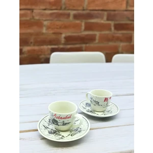 Sharp & Art Ahh Istanbul 2 Kişilik Porselen Kahve Fincan Takımı