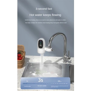 3000W Anında Elektrikli Sıcak Su Isıtıcı Musluk Dijital Ekranlı Banyo Için Isıtma Musluğu Ab Fişi (Yurt Dışından)