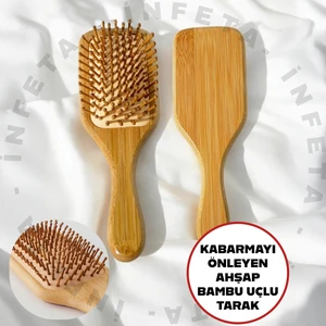 Ahşap Bambu Uçlu Tarak Saç Fırçası