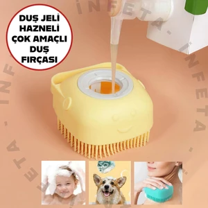 Duş Jeli Hazneli Insan Evcil Hayvan Bebek Silikon Peeling Duş Fırçası