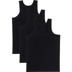 3 Adet Compact Penye Siyah Erkek Atlet %100 Pamuk Standart Fit Normal Kesim 3'lü Paket