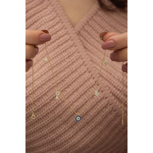 925 Ayar Gold Şans Kolyesi Kadın Gümüş Kolye