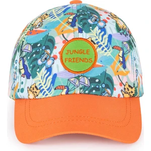 Milk&moo Jungle Friends 4-6 Yaş Erkek Çocuk Şapkası – Turuncu Siperlikli, Nakış Aplikeli, Ayarlanabilir Yazlık Model