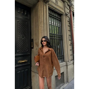 Taba Marka Model Süet Gömlek