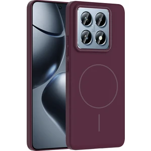 14T Pro Kılıf Magsafe Şarj Özellikli Gkm Ruby Sert Kapak - Mürdüm