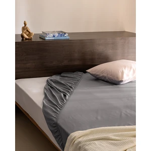 Madame Coco Ciel King Size %100 Pamuk Lastikli Saten Çarşaf - Gri