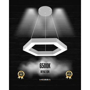 Hegza Lighting Hexagon (Gri Kasa, Beyaz Işık) Ledli Modern Sarkıt LED Avize