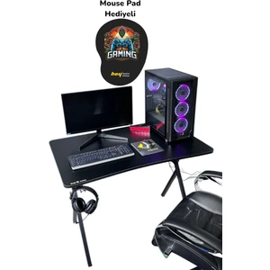 Hey Modüler Mobilya Heygaming2 Profesyonel Oyuncu Masası Siyah 110 cm